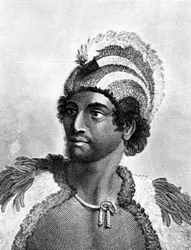 Portrait of Kaneena, a Chief of the Sandwich Islands in the North Pacific Ocean, engraved by Ambrose William Warren